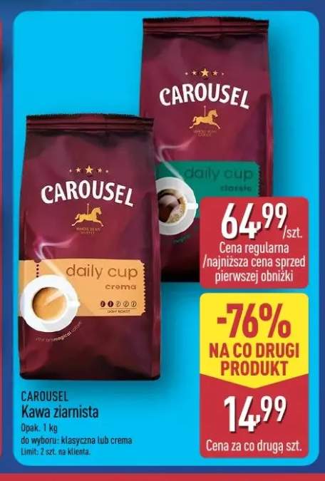 Kawa ziarnista Carousel Daily Cup Crema +1 wariant