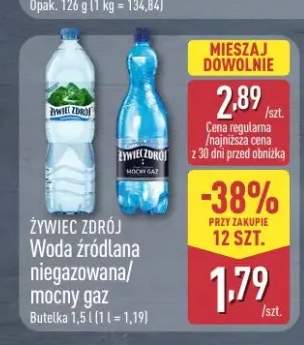Woda źródlana mocny gaz Żywiec Zdrój +1 wariant