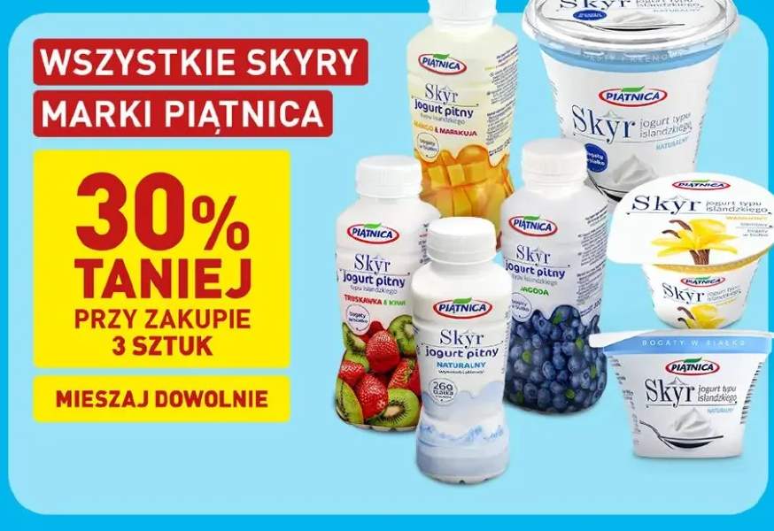 Jogurt pitny typu islandzkiego Piątnica Skyr mango & marakuja +5 wariantów
