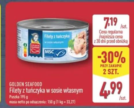 Filety z tuńczyka w sosie własnym Golden Seafood