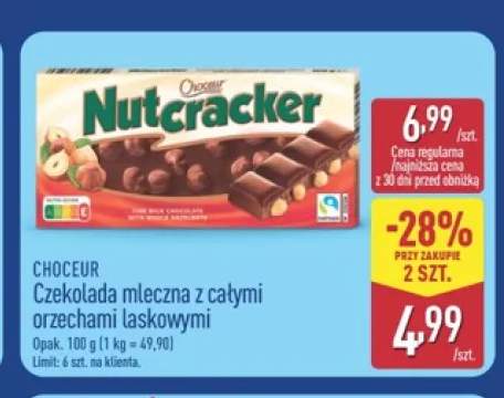 Czekolada mleczna z całymi orzechami laskowymi Choceur Nutcracker