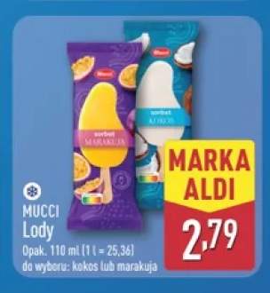 Lody sorbet kokos Mucci +1 wariant