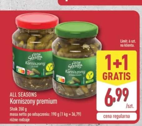Korniszony premium z koperkiem All Seasons +1 wariant