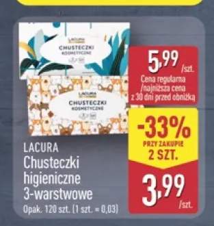Chusteczki higieniczne Lacura 3-warstwowe
