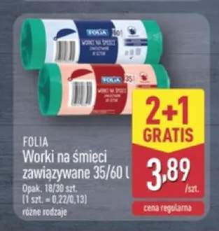 Worki na śmieci zawiązywane Folia 35 l +1 wariant