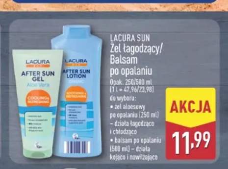 Żel aloesowy po opalaniu Lacura Sun +1 wariant