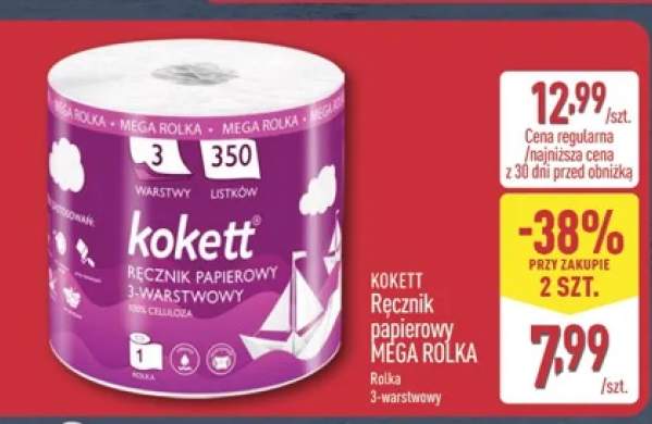 Ręcznik papierowy Kokett Mega Rolka 3-warstwowy