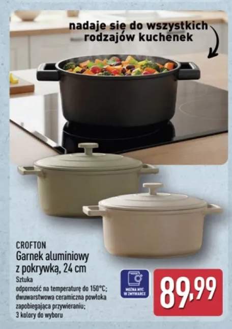 Garnek aluminiowy z pokrywką Crofton 24 cm