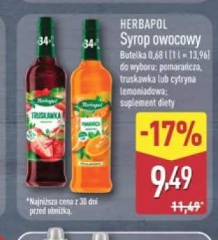 Syrop owocowy truskawkowy Herbapol +2 warianty