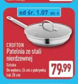 Patelnia ze stali nierdzewnej Crofton 24 cm z pokrywką +1 wariant