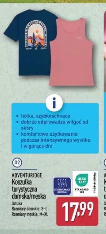 Koszulka turystyczna damska Adventuridge +1 wariant