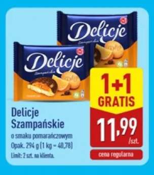 Ciastka Delicje Szampańskie o smaku pomarańczowym