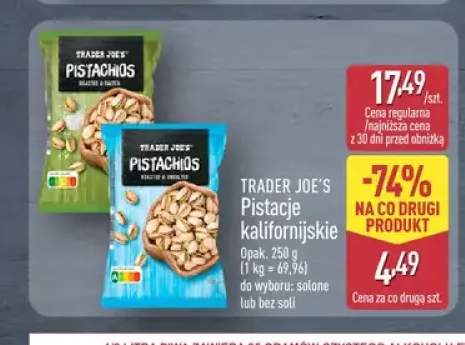 Pistacje kalifornijskie solone Trader Joe's +1 wariant