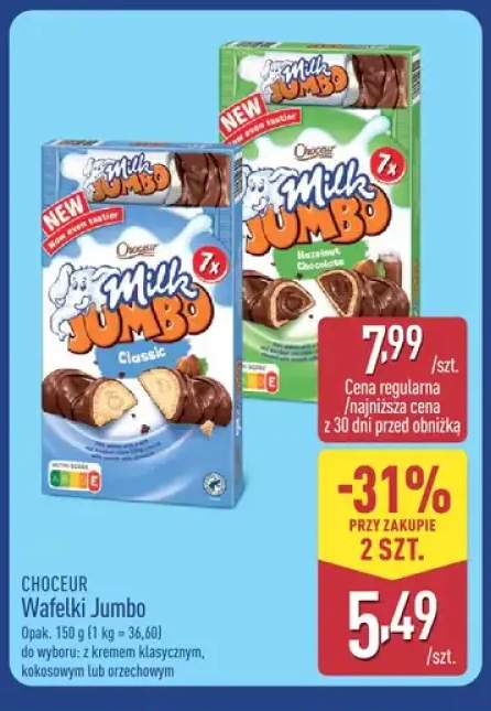 Wafelki Jumbo z kremem klasycznym Choceur +2 warianty