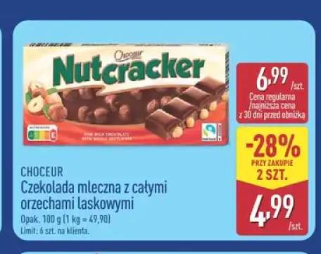 Czekolada mleczna z całymi orzechami laskowymi Choceur Nutcracker