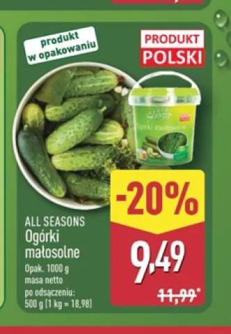 Ogórki małosolne All Seasons polskie