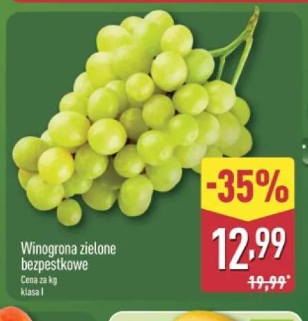 Winogrona zielone bezpestkowe