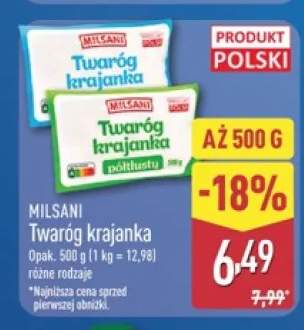Twaróg krajanka półtłusty Milsani +1 wariant