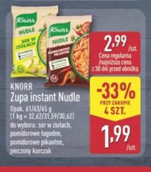 Zupa instant Nudle ser w ziołach Knorr +3 warianty