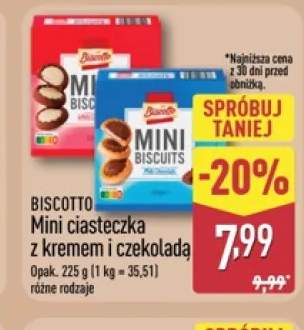 Mini ciasteczka z kremem i czekoladą mleczną Biscotto +1 wariant