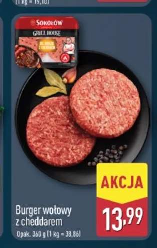 Burger wołowy z cheddarem Sokołów