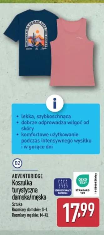 Koszulka turystyczna damska ADVENTURIDGE +1 wariant