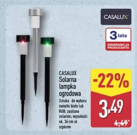 Solarna lampka ogrodowa Casalux