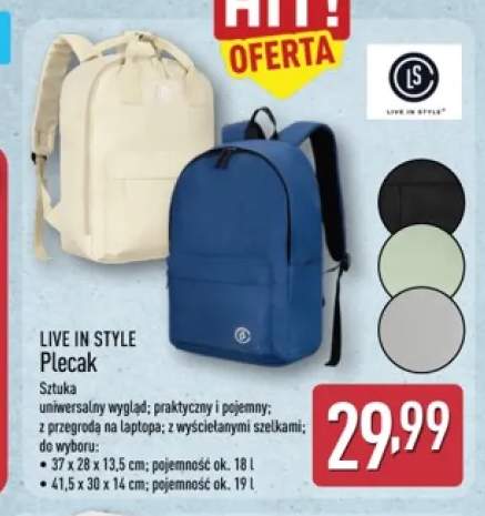 Plecak Live In Style 18 l +1 wariant
