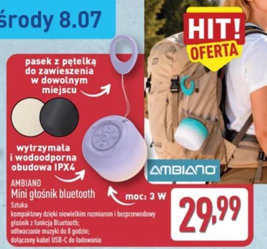 Mini głośnik bluetooth Ambiano