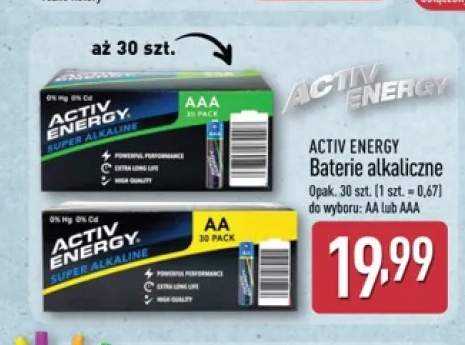 Baterie alkaliczne AA Activ Energy 30-pak +1 wariant