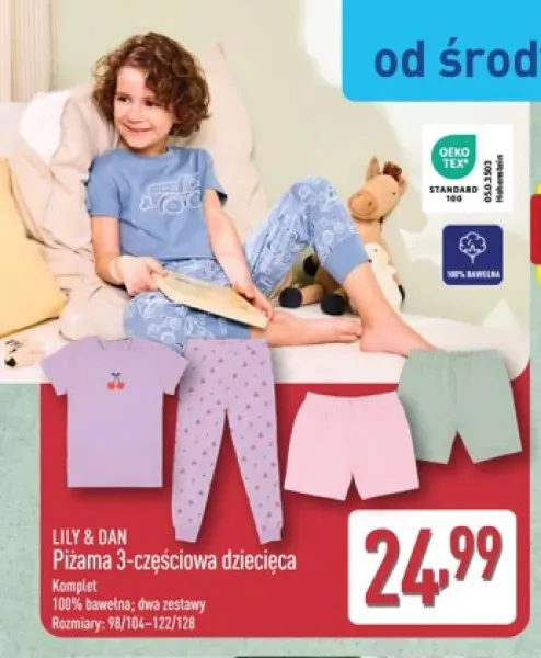 Piżama dziecięca 3-częściowa Lily & Dan