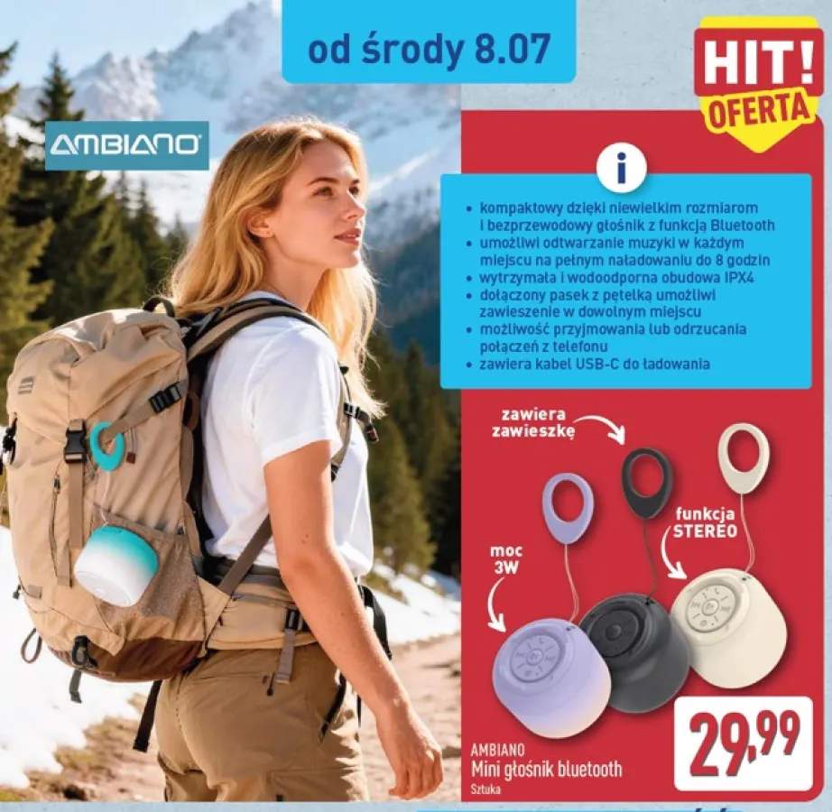 Mini głośnik bluetooth Ambiano