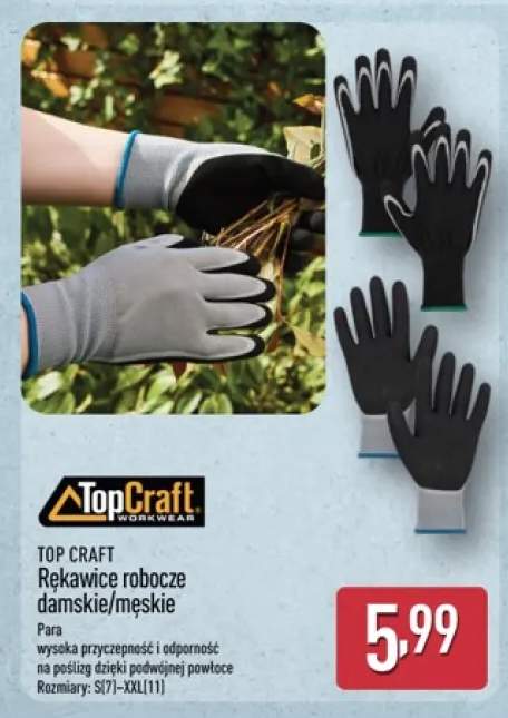 Rękawice robocze damskie/męskie TOP CRAFT