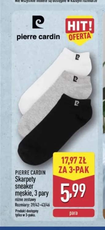 Skarpety sneaker męskie Pierre Cardin 3-pak