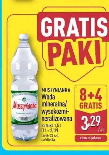 Woda mineralna wysokozmineralizowana Muszynianka