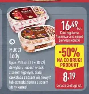 Lody orzech włoski z sosem figowym Mucci +2 warianty