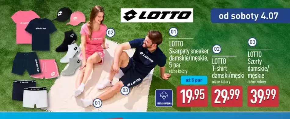 Skarpety sneaker damskie/męskie 5-pak Lotto +2 warianty