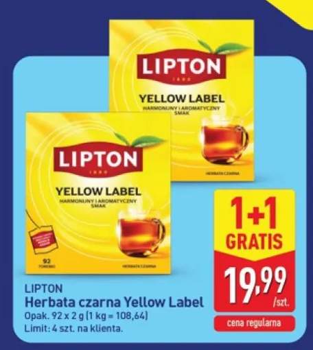 Herbata czarna Lipton Yellow Label