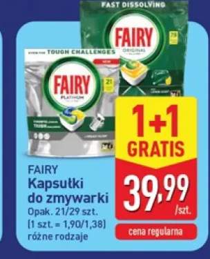 Kapsułki do zmywarki Fairy Platinum +1 wariant