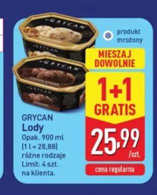 Lody bakaliowe Grycan +1 wariant