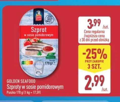 Szproty w sosie pomidorowym Golden Seafood