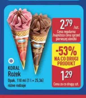 Lody rożek Koral czekoladowy +1 wariant