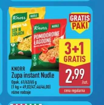 Zupa instant Nudle ser w ziołach Knorr +1 wariant