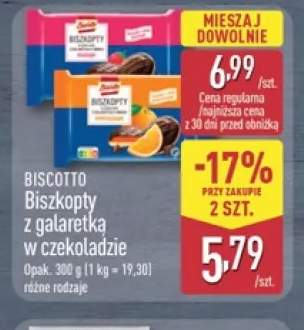 Biszkopty z galaretką pomarańczową w czekoladzie Biscotto +1 wariant
