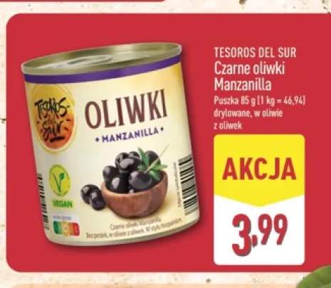 Czarne oliwki Manzanilla Tesoros Del Sur