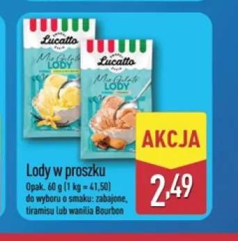 Lody w proszku o smaku tiramisu Lucatto +2 warianty