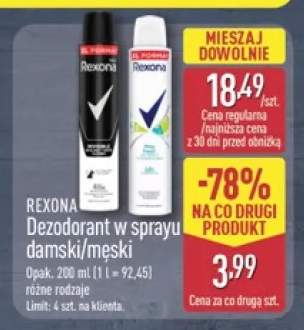 Dezodorant w sprayu damski Rexona +1 wariant