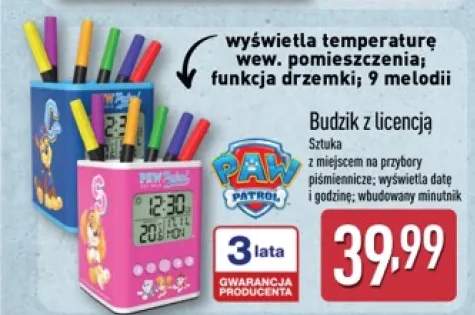 Budzik z licencją Paw Patrol