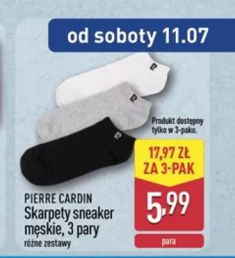 Skarpety sneaker męskie Pierre Cardin 3-pak