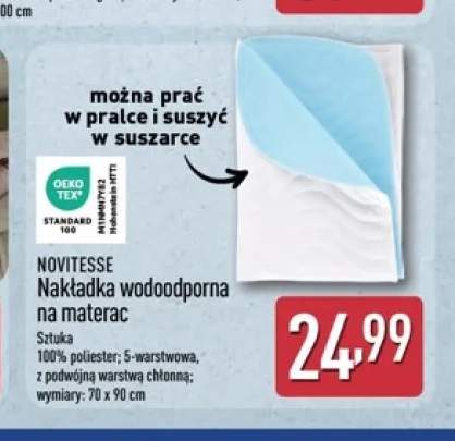 Nakładka wodoodporna na materac NOVITESSE 70x90 cm